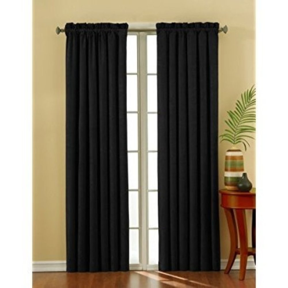 Eclipse Thermaback Total Blackout Curtain, One Braxton Blue Panel - 42 x 84